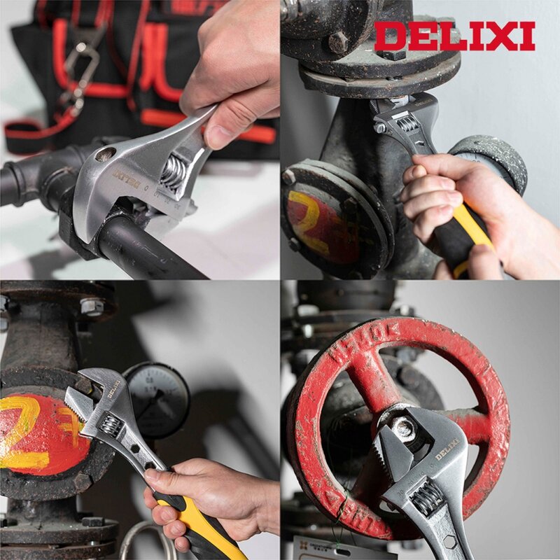 DELIXI Multifunction Adjustable Wrench High Carbon Steel Universal Wrench Hand Tool Repair Tool For Bathroom Water Pipe For Home