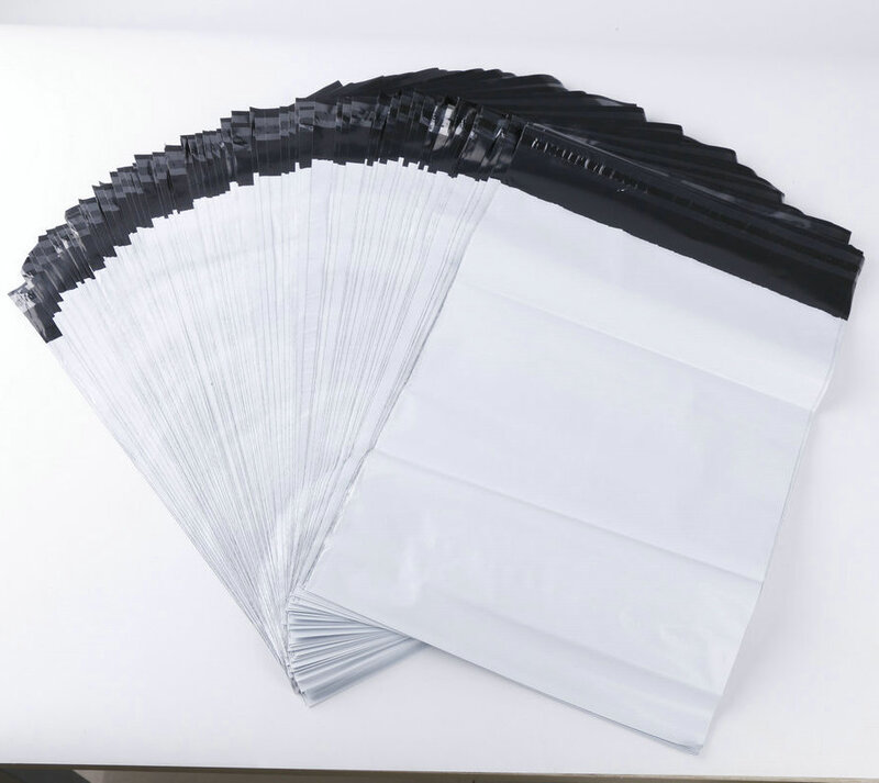 50 unids/lote de bolsas de mensajería blancas, múltiples bolsas de almacenamiento adhesivas esmeriladas autosellantes, sobres gruesos impermeables postales de 32cm x 43cm