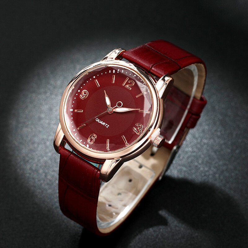 Relojes de lujo a la moda para Mujer, Reloj de pulsera de cuarzo de cuero, Reloj femenino