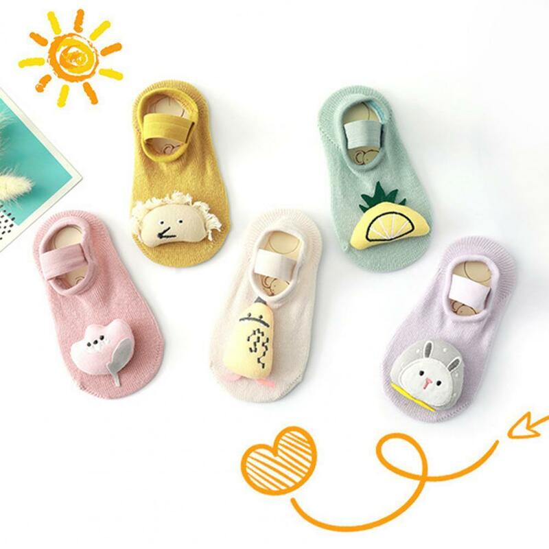 1 paio di calzini per bambini facili da lavare antiscivolo Design resistente all'usura comodi calzini in cotone morbido per neonati forniture per bambini