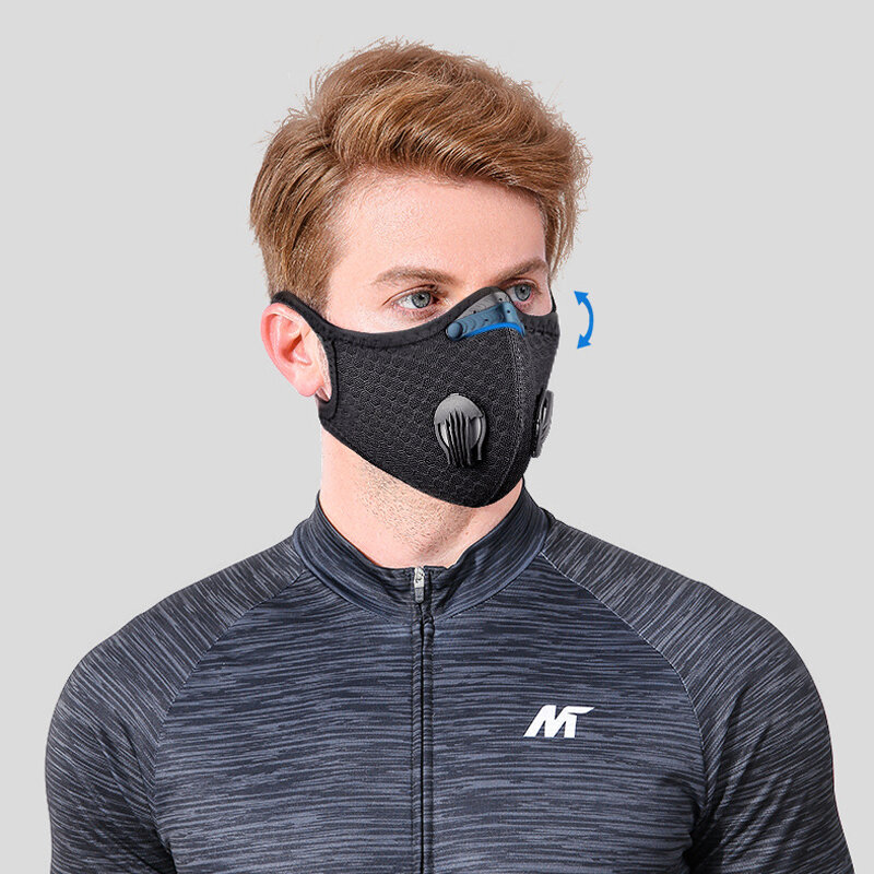 NO.ONEPAUL czarna maska odporna na kurz wiatroodporna odporna na zanieczyszczenia pm2.5 smog wielokrotnego użytku maska bawełniana zmywalny mufla respirator