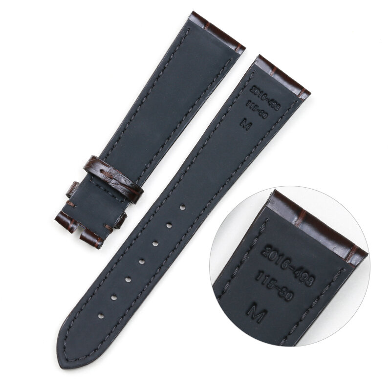 Pesno 20mm 18mm High Quality Alligator Skin Leather Watchstrap Black Dark Brown Watch Band Men Watch Accessory for Zenith