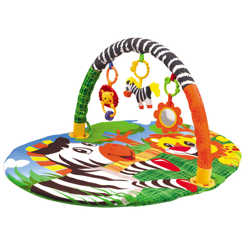 Cornice Fitness multifunzionale gioco rotondo tappetino strisciante 0-12 mesi gioco Puzzle per bambini coperta divertente suono ciondolo regalo per bambino