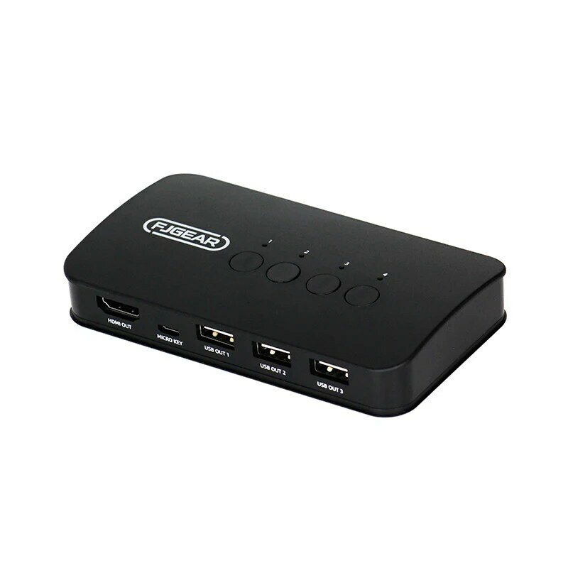 Interruptor KVM compatible con HDMI, USB Sharer multiservidor, ordenador, compartir Displayer, impresora USB, teclado, ratón, disco en U, 4 en 1
