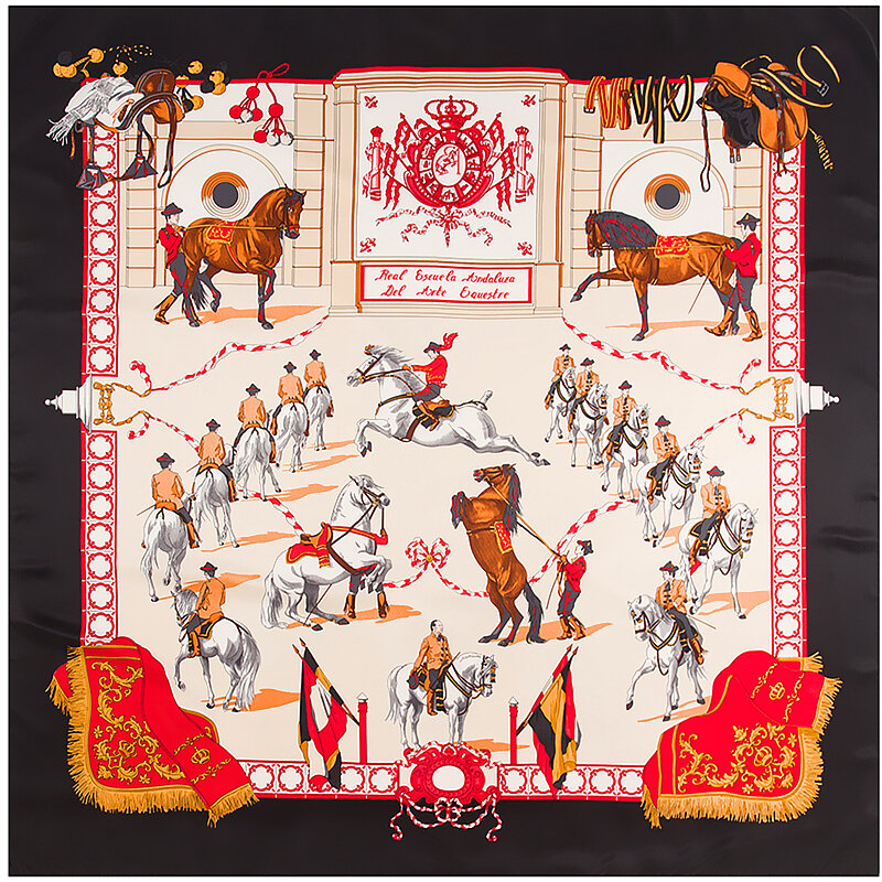 Bufanda de seda de sarga para mujer, pañuelo cuadrado grande con estampado de caballo, chal de marca de lujo, 130cm