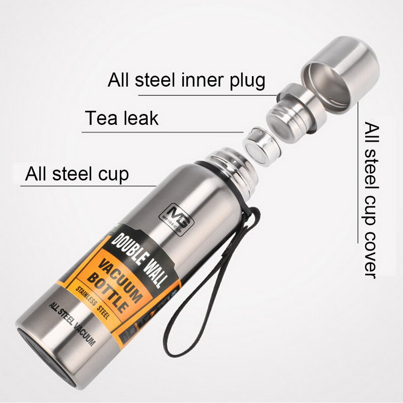 500/750/1000/1500ml Thermo For Tea 1 Liter Large Capacity Insulated Cup Military Style Outdoor Sports Thermos Vacuum Flask