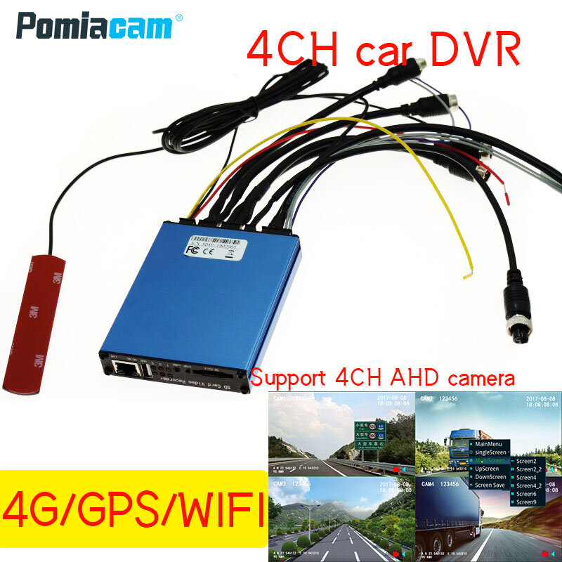 4CH Mobile 4G WIFI GPS 1080P AHD SD videoregistratore DVR sistema di sicurezza per veicoli mobili DVR per Canada Singapore universale globale