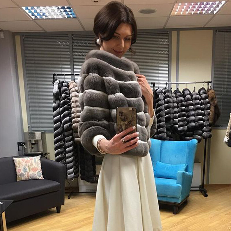 女性のためのウサギの毛皮の冬のコート,女性のファッションの暖かいコート