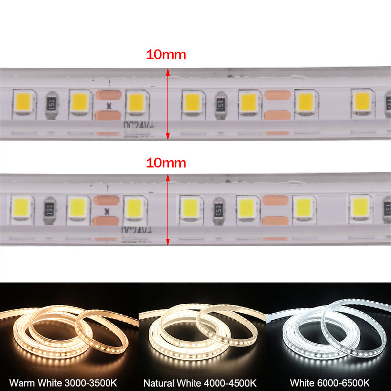 LED Strip Dimmer 12V 24V IP67เทปกันน้ำ LED 2835 120Leds/M ธรรมชาติ Warm White 1-10M