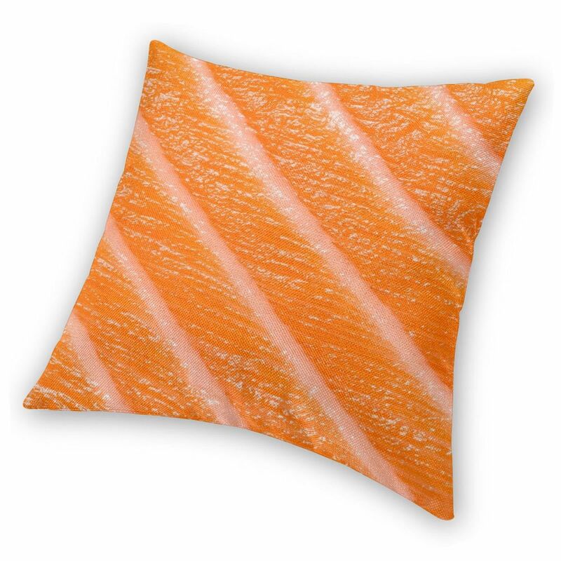 Salmon Sushi Sashimi สแควร์ปลอกหมอนโพลีเอสเตอร์ผ้าลินินกำมะหยี่ซิปตกแต่งหมอนกรณีโซฟาที่นั่งเบาะรองนั่ง18"
