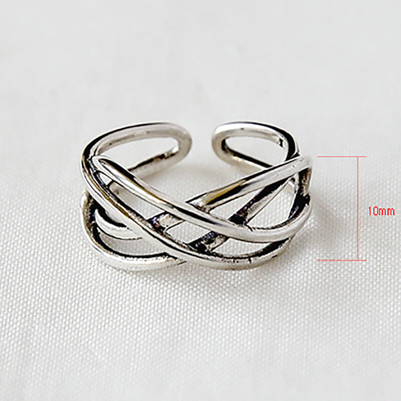 Wave Korean Fashion Punk Knuckle Designer Thumb Big Finger 925 Sterling Silver Rings For Women Simple Chunky Jewelry