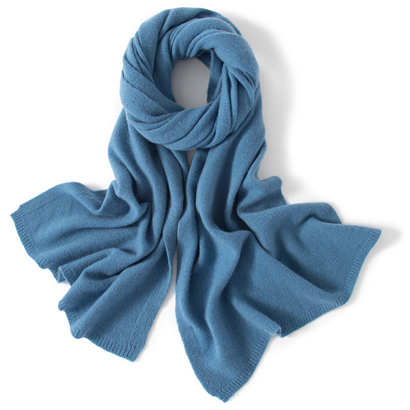 Женский вязаный шарф из пашмины, 100% x 45 см, 19 цветов