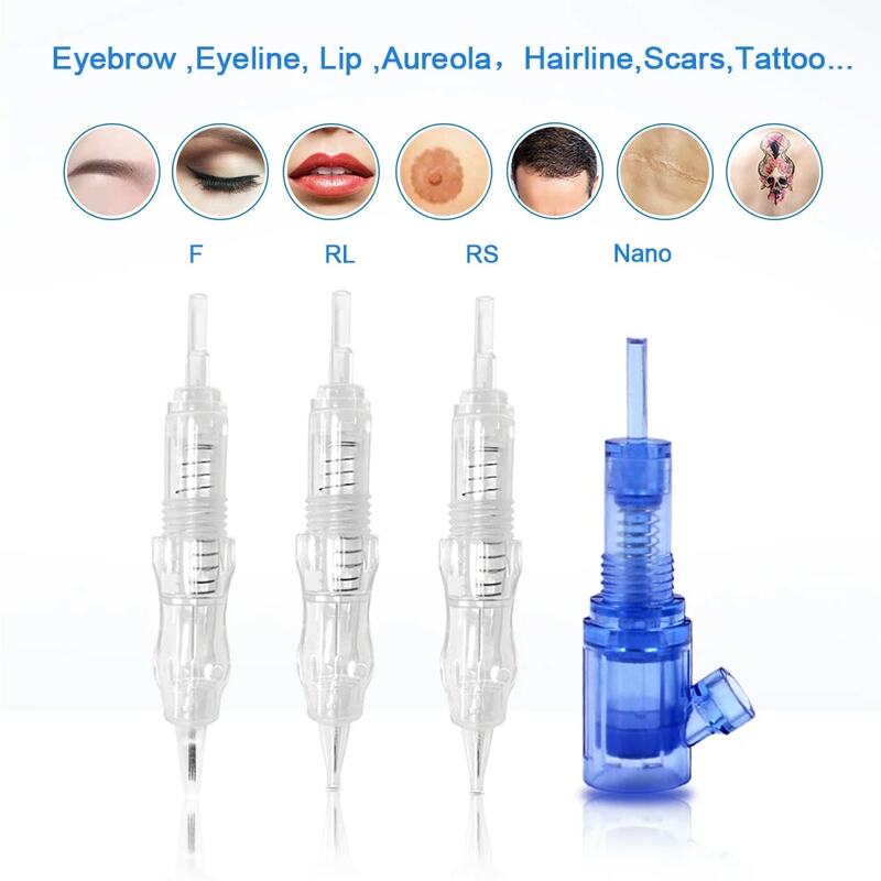10Pcs Permanent Makeup Machine Tattoo Needles Eyebrow Lips Cartridge Needles 1RL/2R/3RL/5/7/9RL for Permanet Makeup Machine Pen