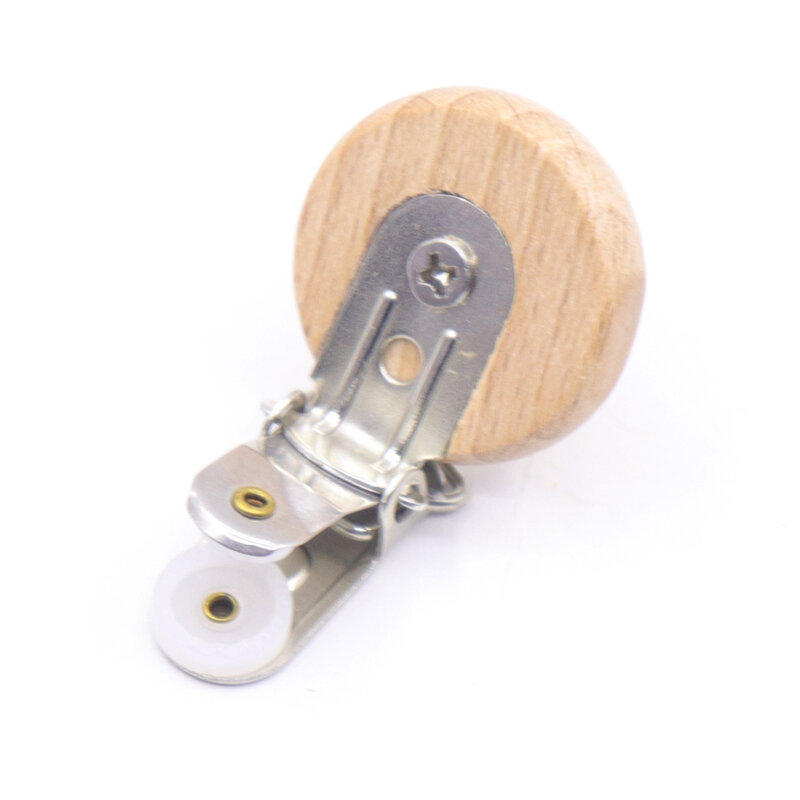 10pcse bella catena di ciuccio in legno di faggio naturale clip di ciuccio per bambini accessori per clip fittizie fai-da-te