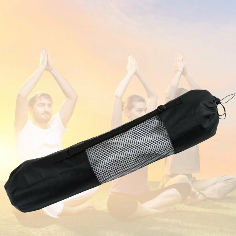 Portátil yoga pilates esteira saco de náilon transportadora centro malha alça ajustável transportar armazenamento rolamento tipo vácuo sacos comprimidos