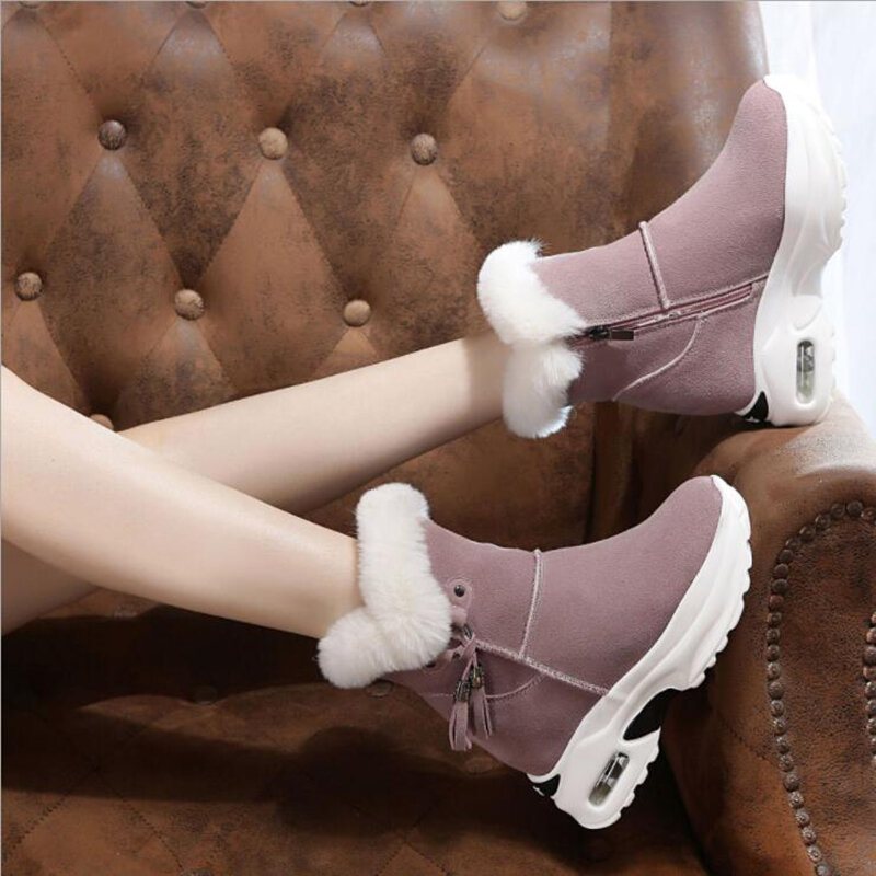 Botas de inverno botas de neve sapatos femininos botas de tornozelo grossas aumentadas 2019 inverno novo quente confortável botas casuais x165