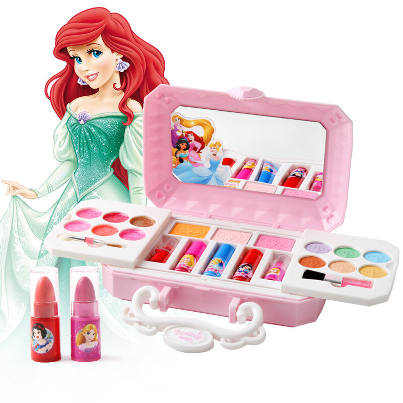 Disney-Juego de cosméticos de frozen 2 para niñas, juguete de belleza con caja, princesa elsa y anna, juguetes de moda, casa de juegos, regalo