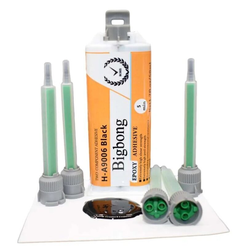Black 50ml 1:1 Epoxy Resin AB Glue Epoxy Adhesive & 5pcs 1:1 Mixing Nozzles Static Mixer