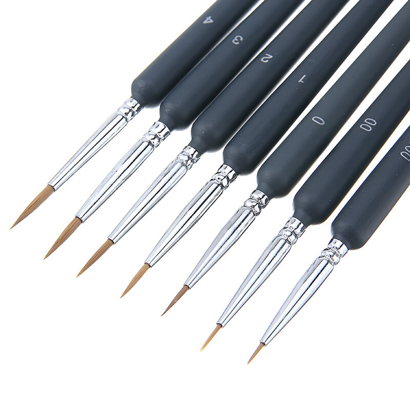 7Pcs punta Extra Fine dettaglio pennelli arte modello in miniatura pennello pittura penna arte vernice per Miniature modello Maker pittura