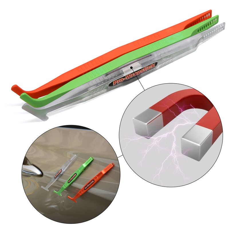 FOSHIO-Carbon Fiber Film Magnetic Stick Rodo Set, Janela Tint Envolvendo Raspador, Adesivo Do Carro, Instalar Vinil Aplicador Kit Ferramentas