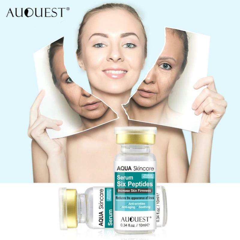 Zes Peptiden Serum Vloeistof Hyaluronzuur Anti-Aging Whitening En Anti-Rimpels Huid Lift Collageen Crème Gezichtsverzorging groothandel