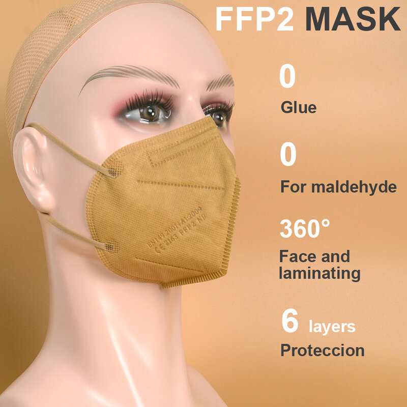 Mascarilla Facial FFP2 de 6 Capas para Adulto, Máscara con Filtro KN95, Antipolvo, Certificado CE, Ventilación