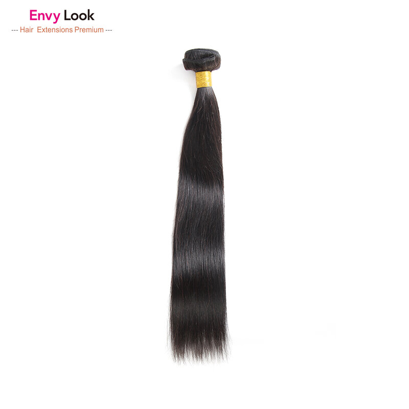 Envy Look-mechones de pelo virgen brasileño sin procesar, pelo liso de Color Natural, máquina Remy de doble trama para salón de mujeres negras, 3/4 Uds.