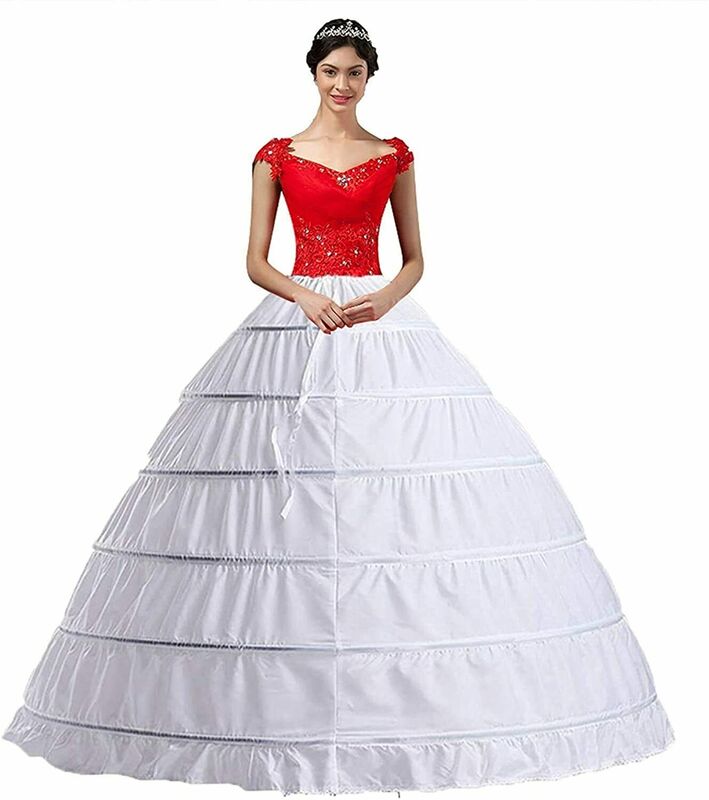 Romantyczny nowy projekt kobiety krynolina 6 obręcz długie halki długość do sukni balowej suknia ślubna