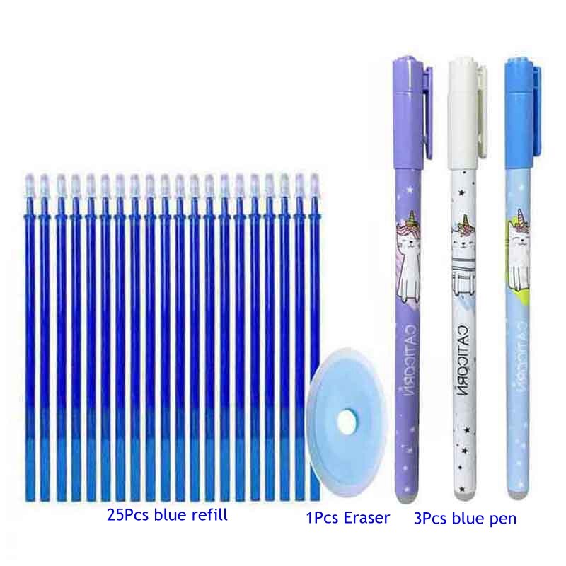 29 pcs/set Erasable Gel Pen Refills Rod 0.5mm Washable Handle Magic Erasable Pen School Pen Writing Tools Kawaii Cute Stationery