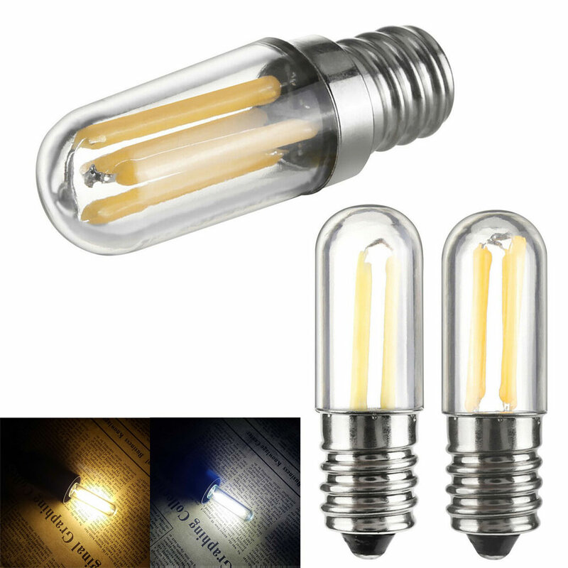 Mini lampe à filament LED pour réfrigérateur et congélateur, E14, E12, COB, ampoules à intensité variable, 1W, 2W, 4W, blanc froid et chaud, 110V, 220V