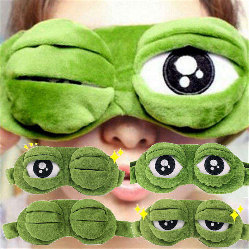 1pc Máscara Sono Sapo Triste Eyeshade Plush Eye Cover Viagem Relaxe Presente Venda Bonito Patches Dos Desenhos Animados Máscara de Dormir para Criança Adulto