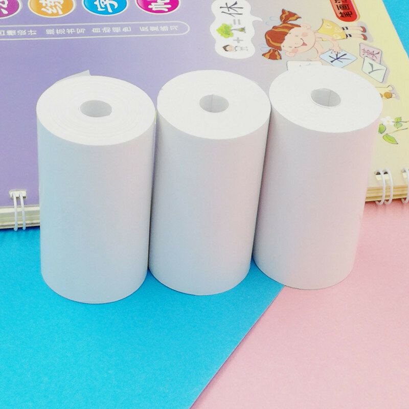 O papel térmico branco de Fromthenon, rolo imprimível do papel, 3 Rolls, 57mm * 30mm(2.17 * 1.18in), para PeriPage A6 Pocket Paperang P1/P2
