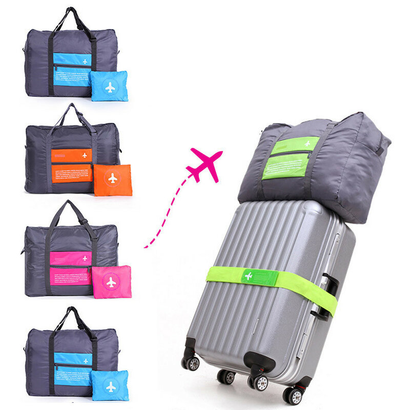 Bolsa de equipaje de mano de gran capacidad, bolsa de viaje de nailon plegable, de gran tamaño, nueva moda, 32L