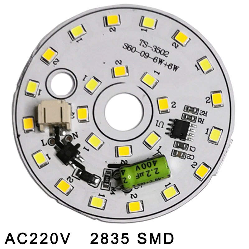 Lampa z żarówką LED AC220V Smart IC bez potrzeby sterownik LED fasola Chip LED dla żarówka 2835 światło SMD Chip naturalna biel 3W 6W 12W 18W