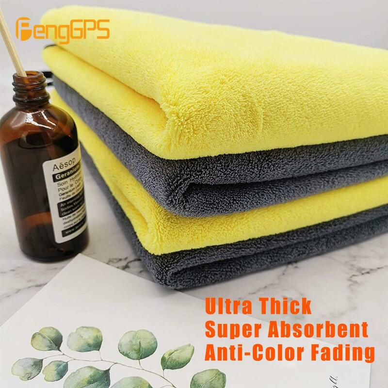 Car Care Polishing Wash Towels Plush Microfiber Washing Drying 30*60CM Strong Thick Plush Polyester Fiber Car Cleaning Cloth