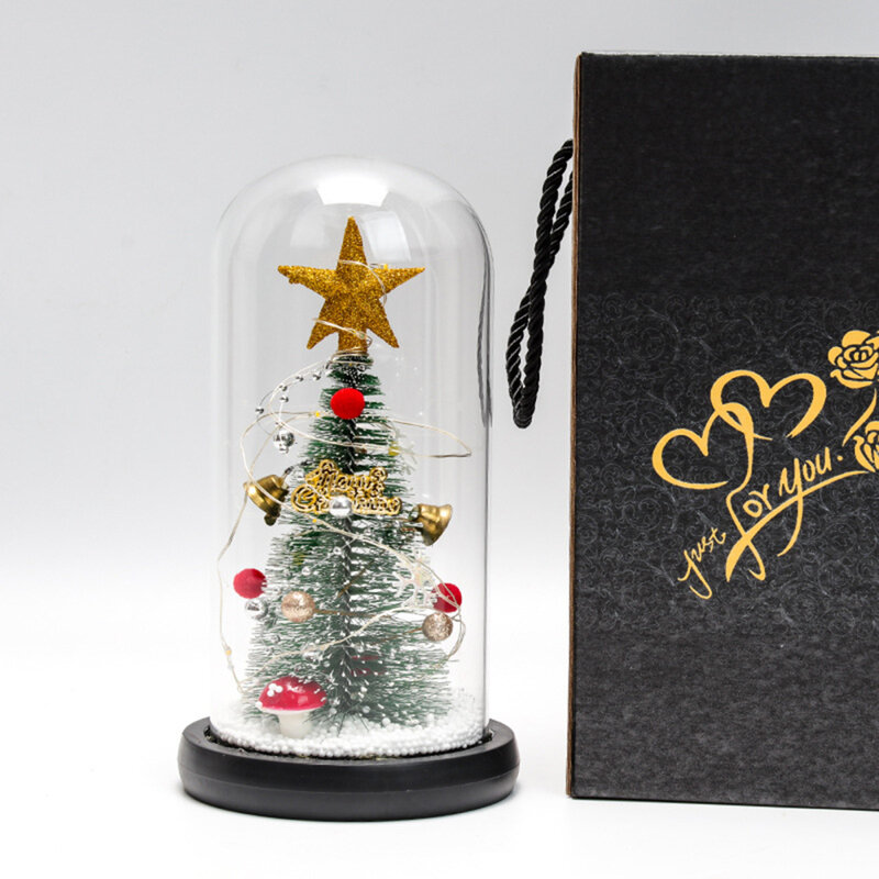 Cubierta de cristal para árbol de Navidad, luz LED creativa, 1 uds, nuevo estilo, adornos decorativos