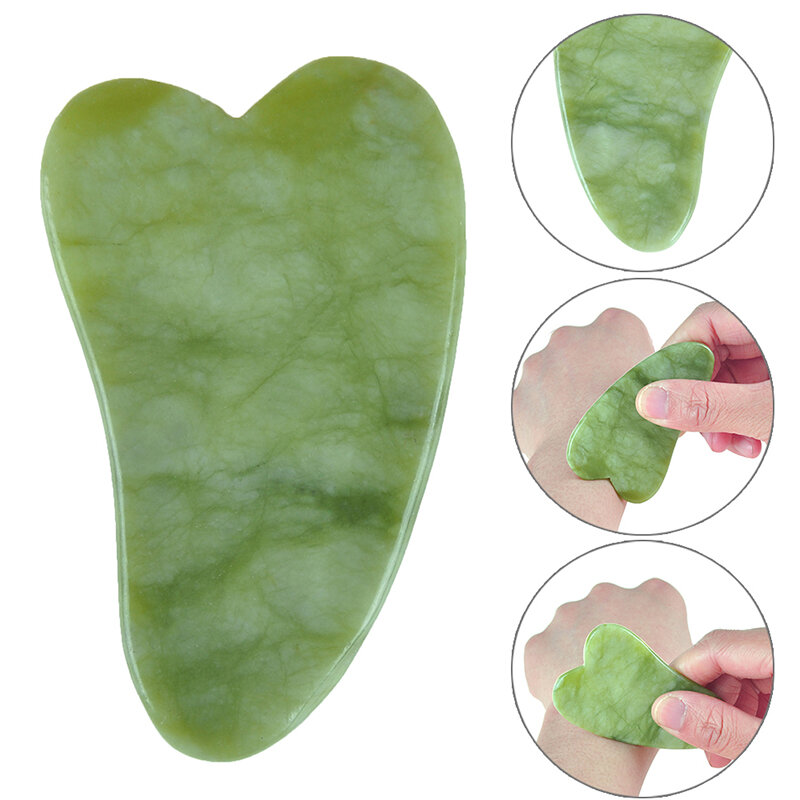Jade natural guasha placa ferramenta de massagem spa terapia gua sha massager antiestresse cuidados com o corpo raspagem placa levantamento da pele cuidados de beleza