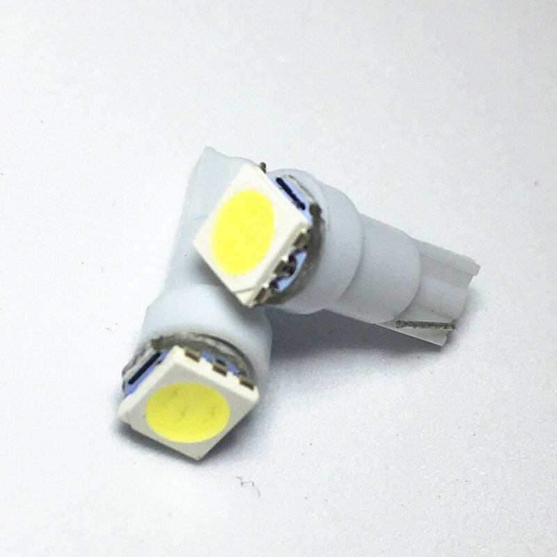 Bombilla LED T5led para salpicadero de coche, luz indicadora de 12V, blanco, azul, rojo, amarillo, verde, 17, 37, 73, SMD 5050, 10 Uds.