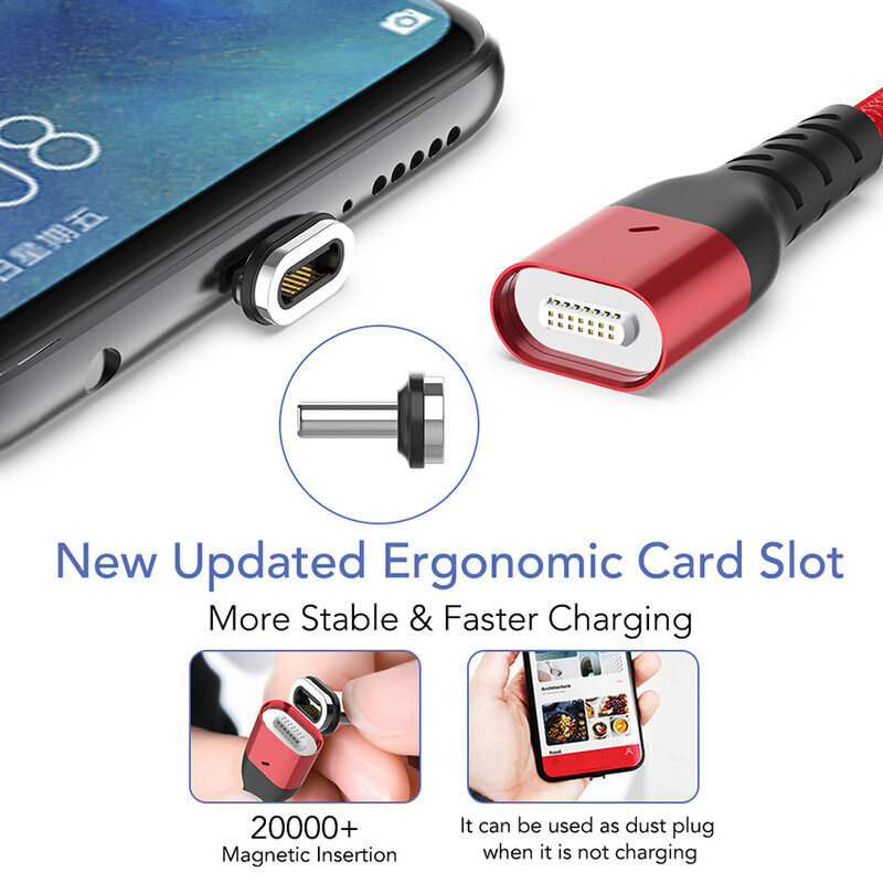 JianHan-Cable magnético de carga rápida 2 en 1, Cable magnético USB tipo C y Micro USB para Samsung, Xiaomi, teléfono móvil DataCable
