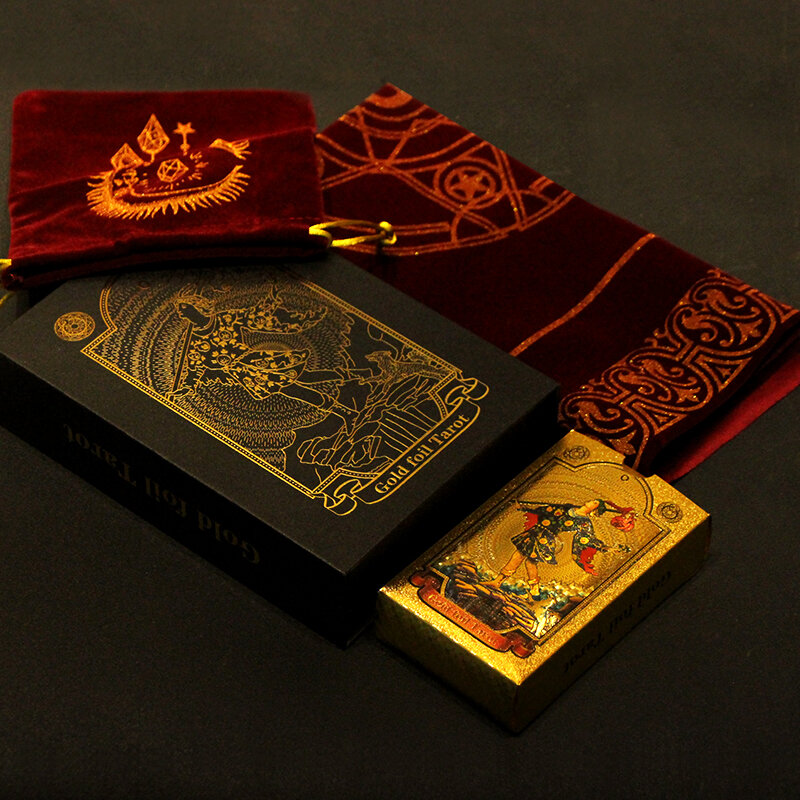 Новое поступление 2021, роскошный золотой фольгированный Таро, карточка с изображением оракула, гадания, судьба, Высококачественная колода Таро, игральные карты, подарок на день рождения, игра для напитков