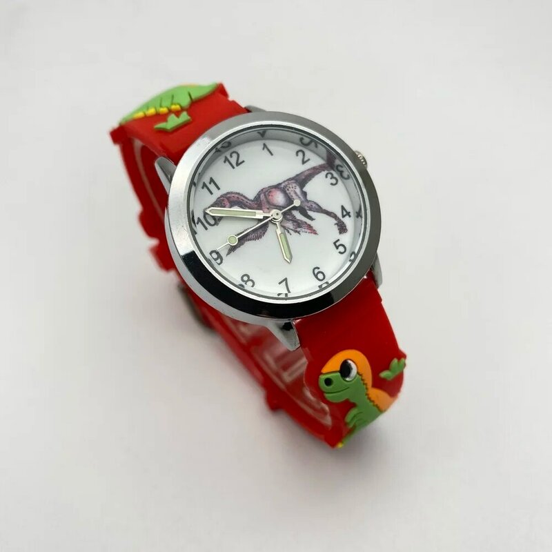 뜨거운 판매 공룡 만화 어린이 시계 3D 패턴 실리콘 석영 손목 시계 어린이 크리스마스 선물 Relogio Feminino2020