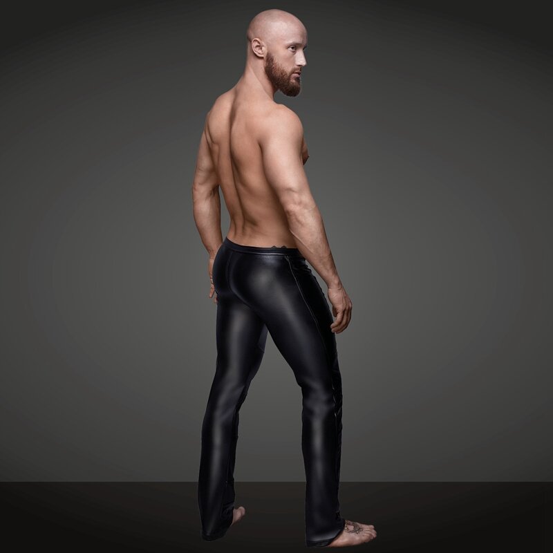 Сексуальные мужские штаны из искусственной кожи с открытой промежностью, эротические латексные штаны, ПВХ, для ночного клуба, для мужчин, на...