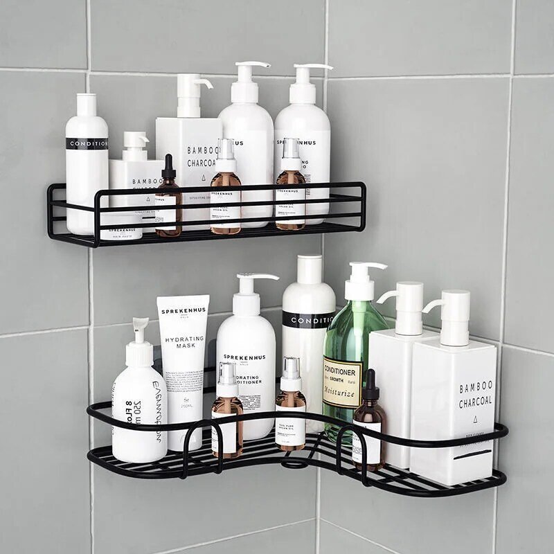 Bad küche Punch Ecke Rahmen Dusche Regal Schmiedeeisen Shampoo Storage Rack-Halter mit Saugnapf bad zubehör