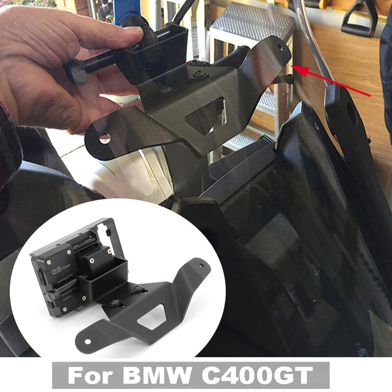 جديد للدراجات النارية لسيارات BMW C400GT C 400 GT الجبهة حامل هاتف حامل الهاتف الذكي هاتف به خاصية التتبع عن طريق الـ GPS الملاحة لوحة قوس 2021 2020 2019