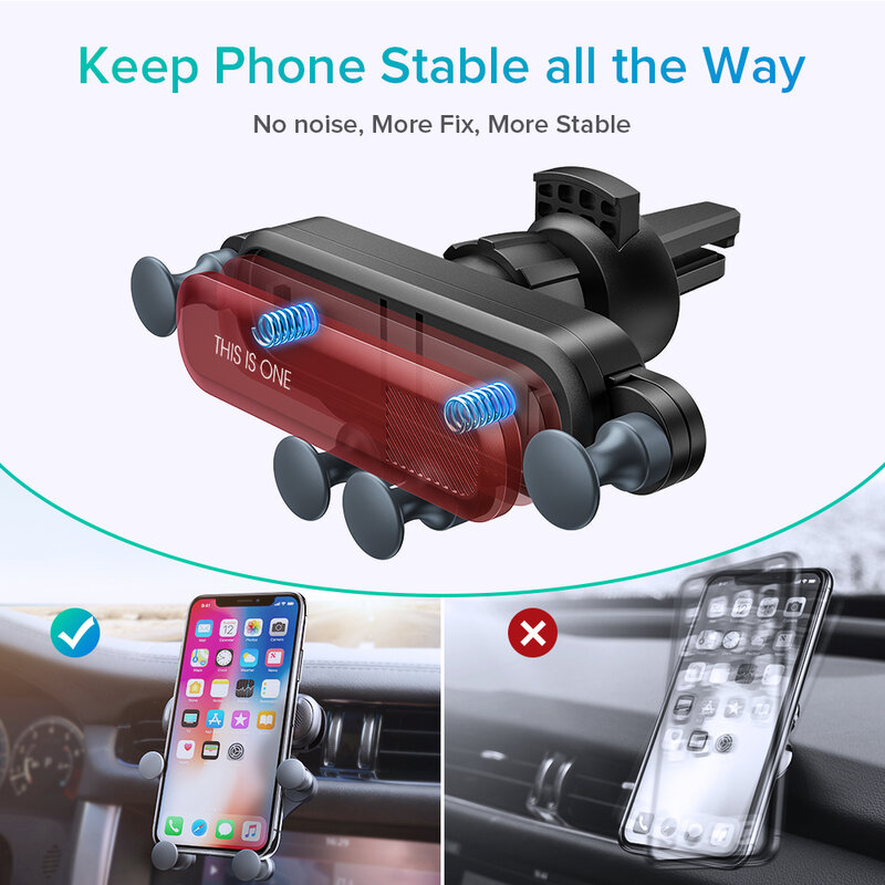 Gravity Car Phone Holder No Magnetic Air Vent Car Holder For Cell Phone Car Mount Holder Universal Phone ring Car Mobile Stand