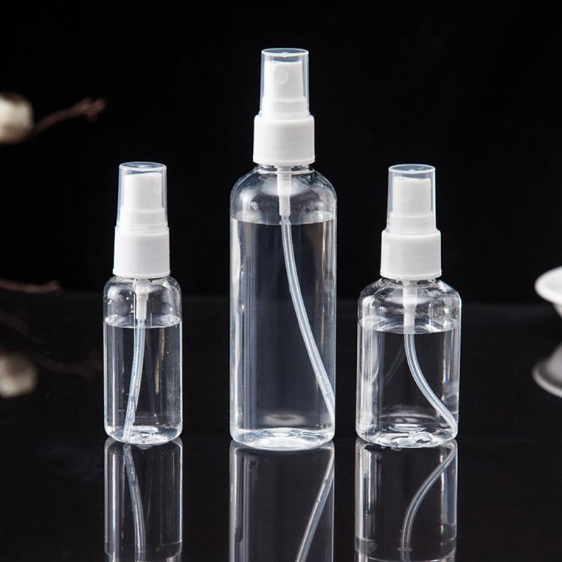 Gorąca sprzedaż 30/50/100ml przeźroczyste tworzywo sztuczne butelki z rozpylaczem balsam Toner perfumy dezynfekujący podział pojemnik Atomizer kosmetyki narzędzie