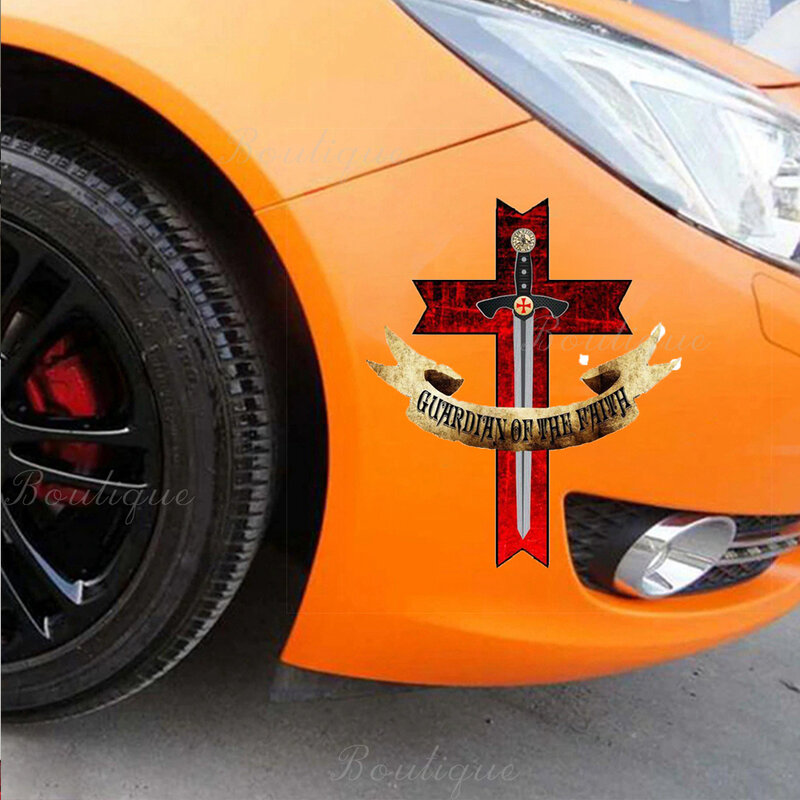Ctcm venda quente personalizado cruz igreja carro, capa risco impermeável pvc 15.2cm x 13cm vinil etiqueta da motocicleta