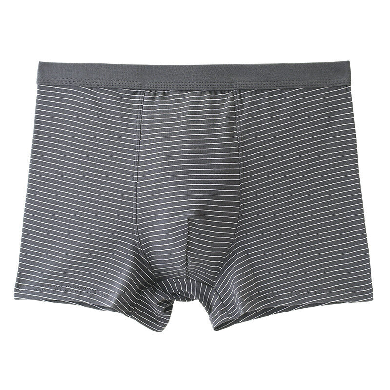 Plus Size Men Striped Underpants Men's Panties Boxer Cotton Male Boxer Shorts Calzoncillos Breathable Soft Underwear Cueca Homme