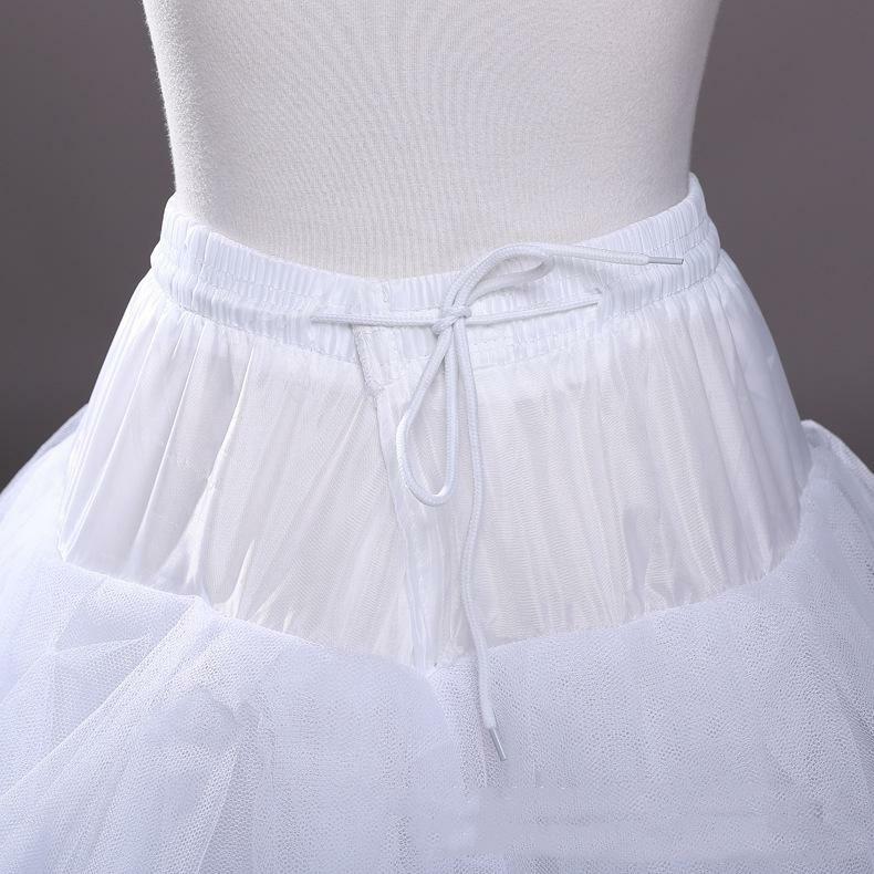 Enagua de tul blanco para vestido de novia, enaguas largas de 4 capas, sin aros, accesorios de Boda nupcial