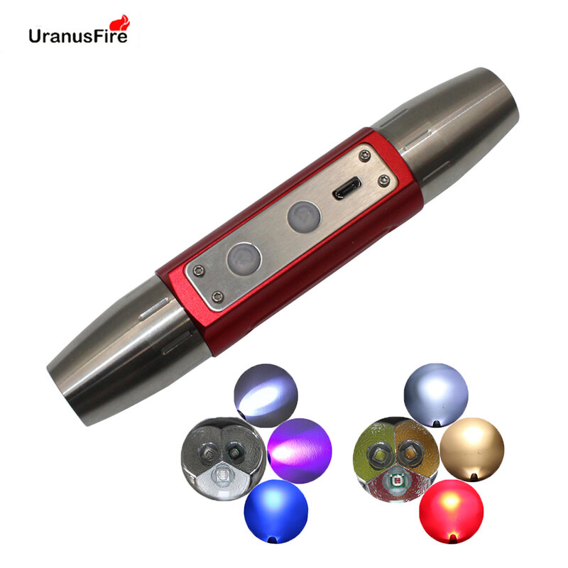 UV Senter Giok USB Isi Ulang 365nm 395nm Ultraviolet Amber Ahli LED Senter Obor Uang Detektor Lampu UV